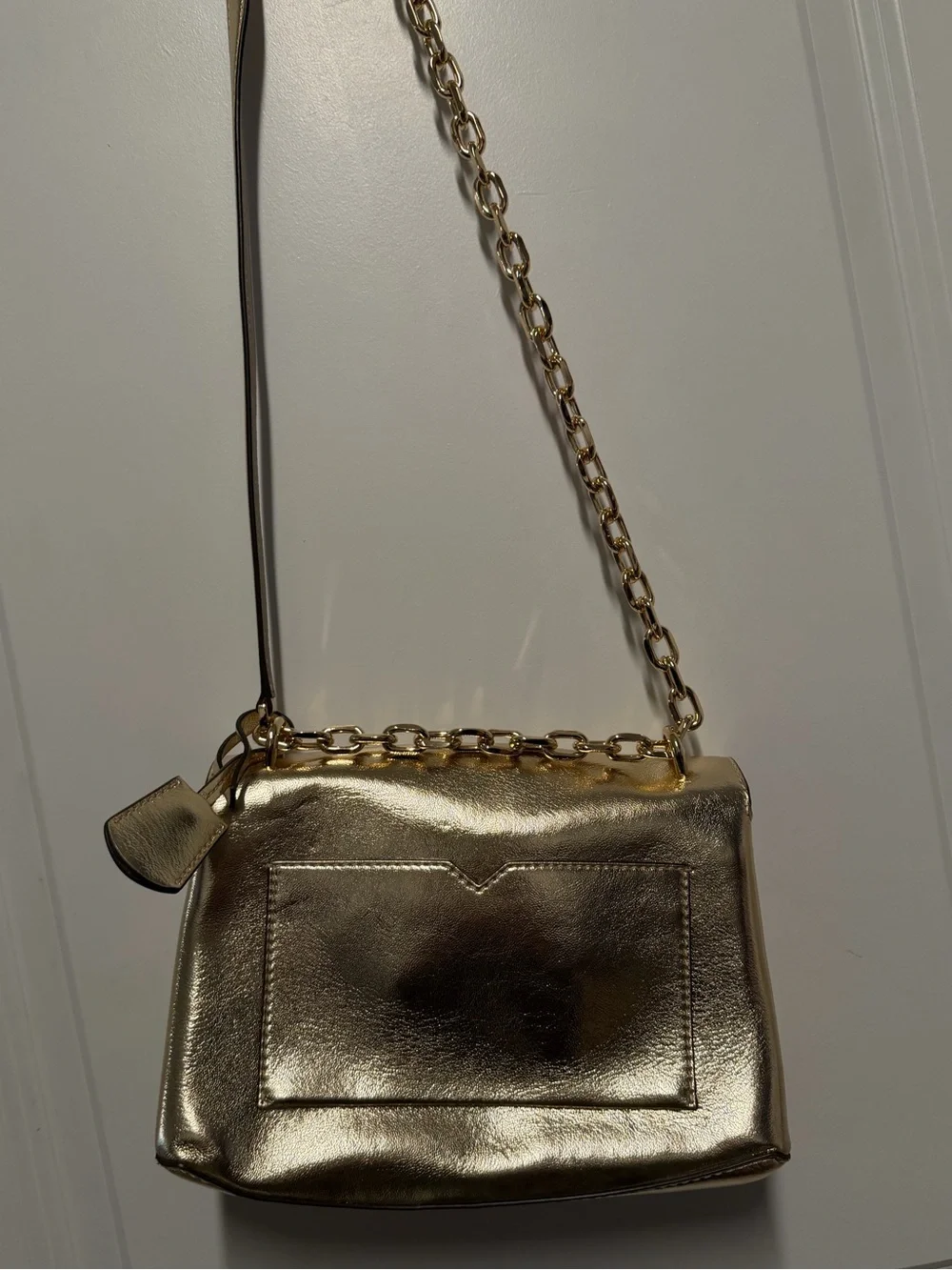 NWT Michael Kors Cece Medium Pale Gold Studded Chain Shoulder Crossbody Bag
